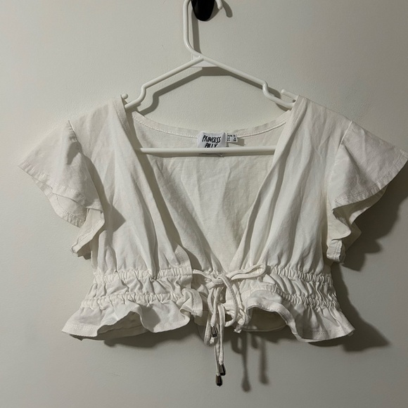 Princess Polly White  Cropped Top - Picture 1 of 4